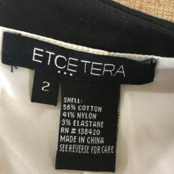 Etcetera White Tan Colorblock Sleeveless Dress Size 2 - Picture 7 of 7